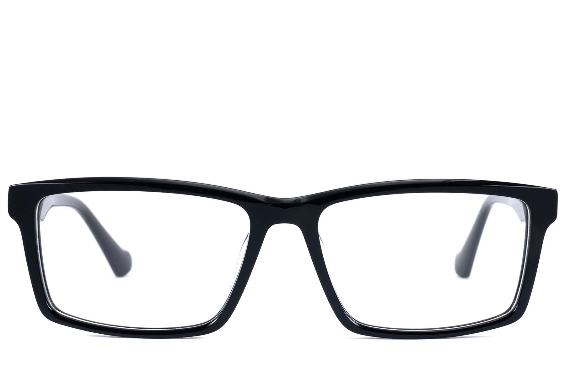 BS2607-0913_Black_Rectangular_Acetate_Glasses_front