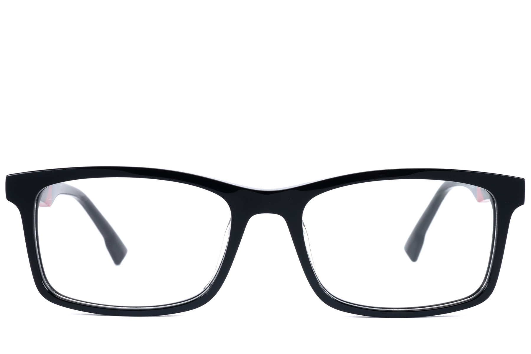 BS2607-0923_Black_Rectangular_Acetate_Glasses_front