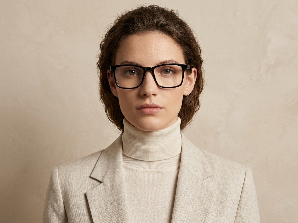 BS2607-0943_Black_Rectangular_Acetate_Glasses-tryon_female