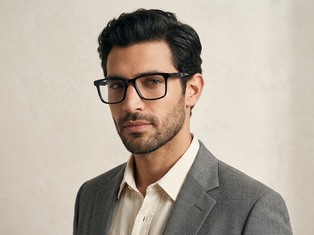 BS2607-0943_Black_Rectangular_Acetate_Glasses-tryon_male