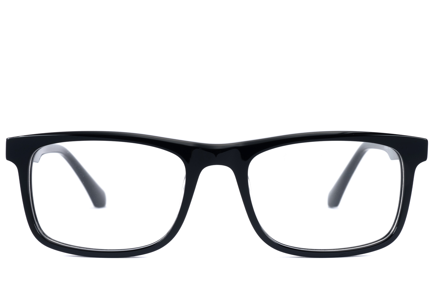 BS2607-0953_Black_Rectangular_Acetate_Glasses_front