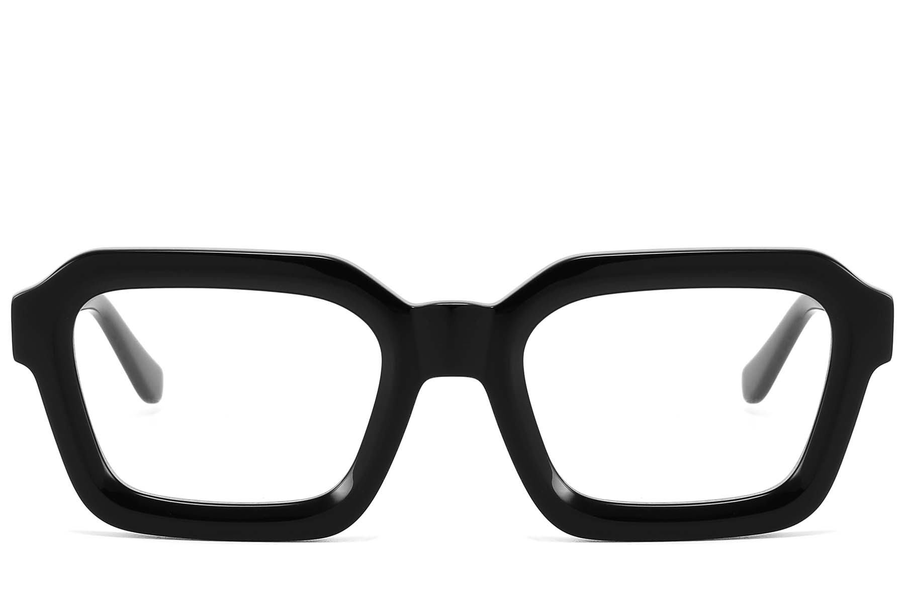 BS2607-1002_Black_Rectangular_Acetate_Glasses_front