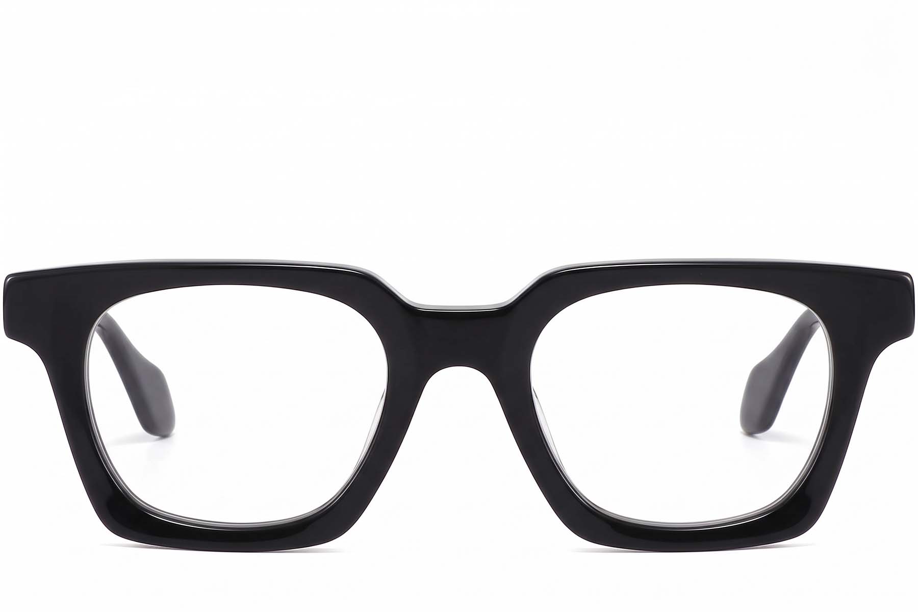 BS2607-1015_Black_Rectangular_Acetate_Glasses_front