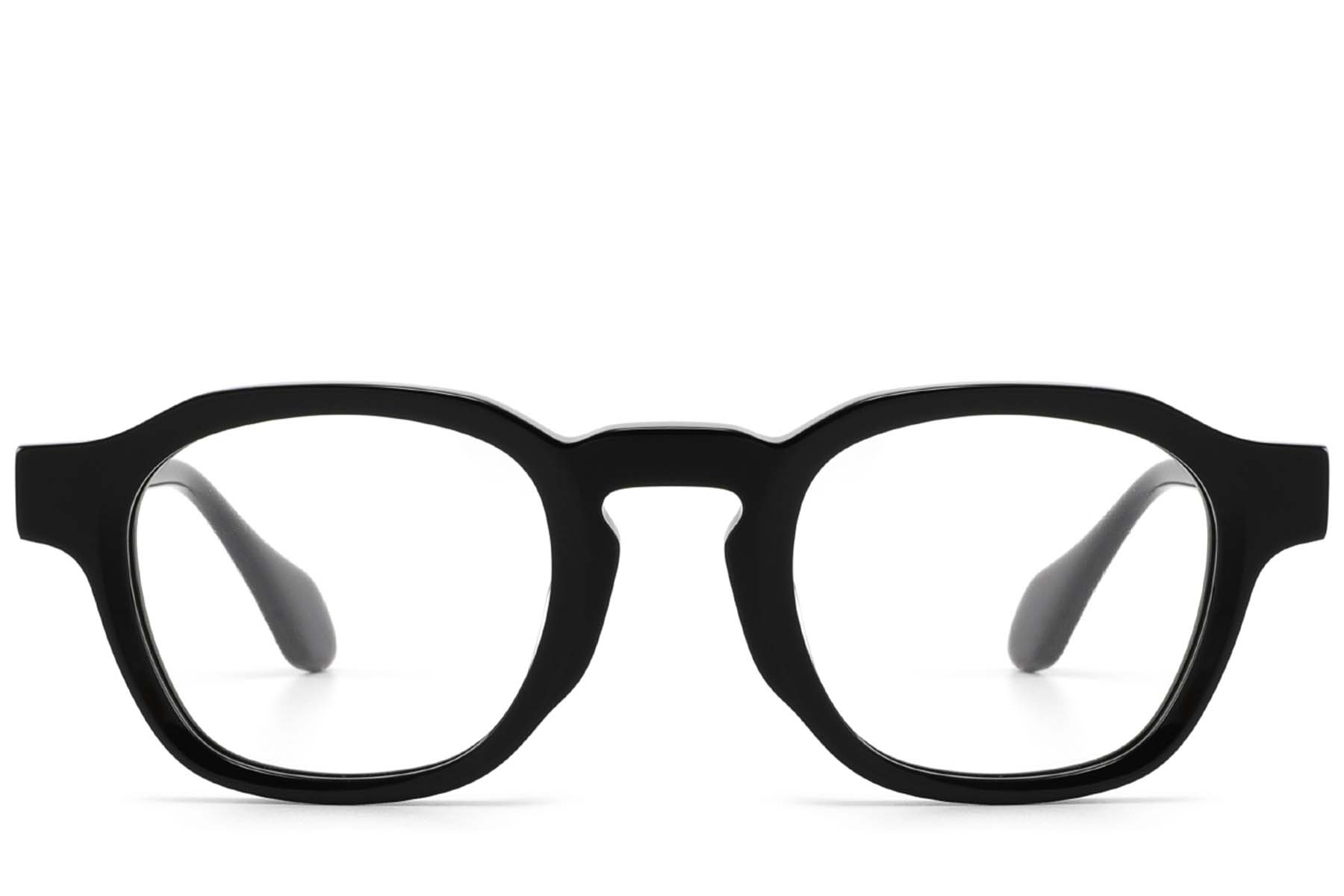 BS2607-1026_Black_Rectangular_Acetate_Glasses_front