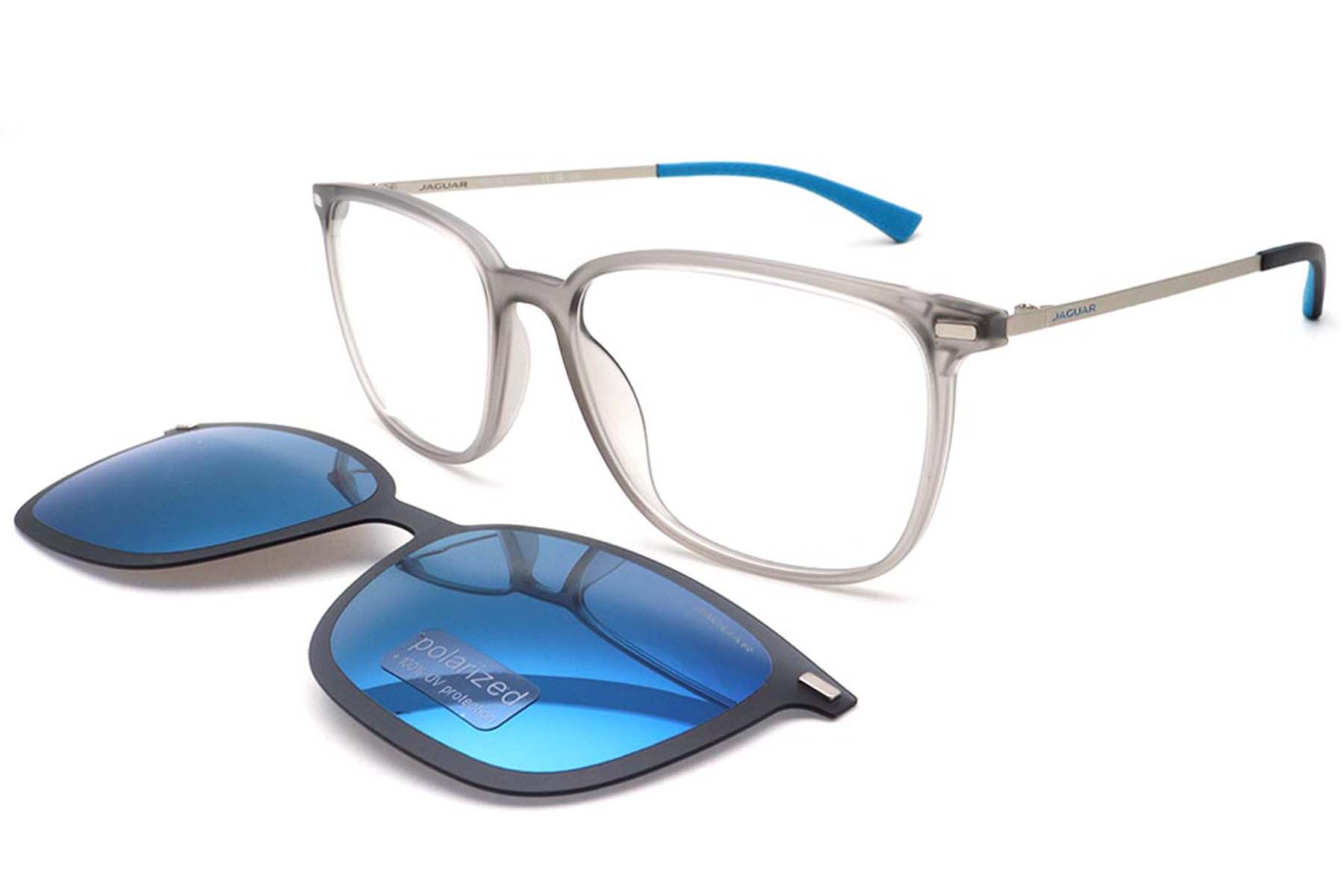 BS420-0458_Grey_Rectangular_Ultem_Clip-on Sunglasses_corner1
