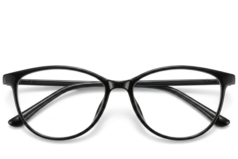 BS423-0306_Black_Oval_Acetate_Glasses_front
