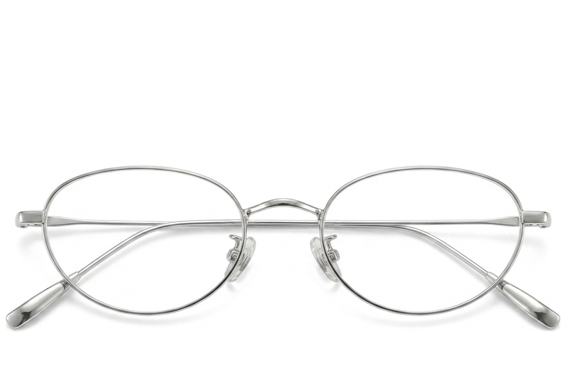 BS423-0320_Silver_Oval_Titanium_Glasses_front