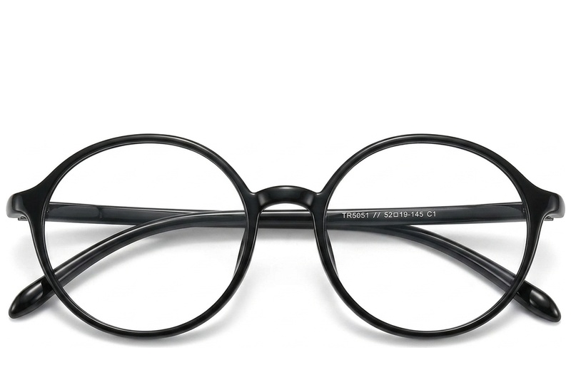 BS423-0368_Black_Round_TR90_Glasses_front
