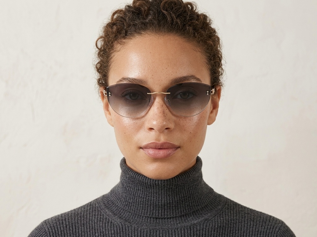 BS423-0397_Golden_Invisible_Metal_Sunglasses-tryon_female