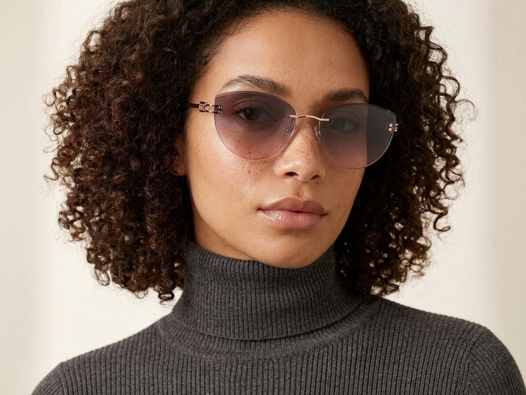 BS423-0400_Pink_Invisible_Metal_Sunglasses-tryon_female