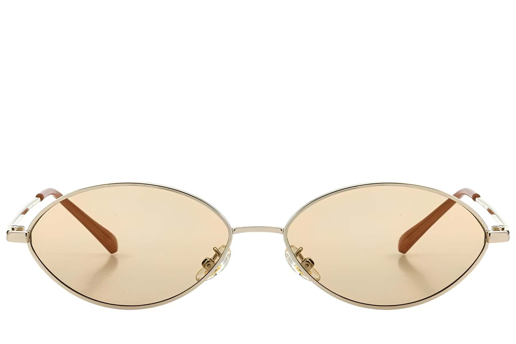 BS423-0401_Golden_Oval_Metal_Sunglasses_front