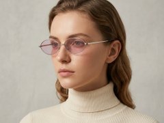 BS423-0402_Silver_Oval_Metal_Sunglasses-tryon_female
