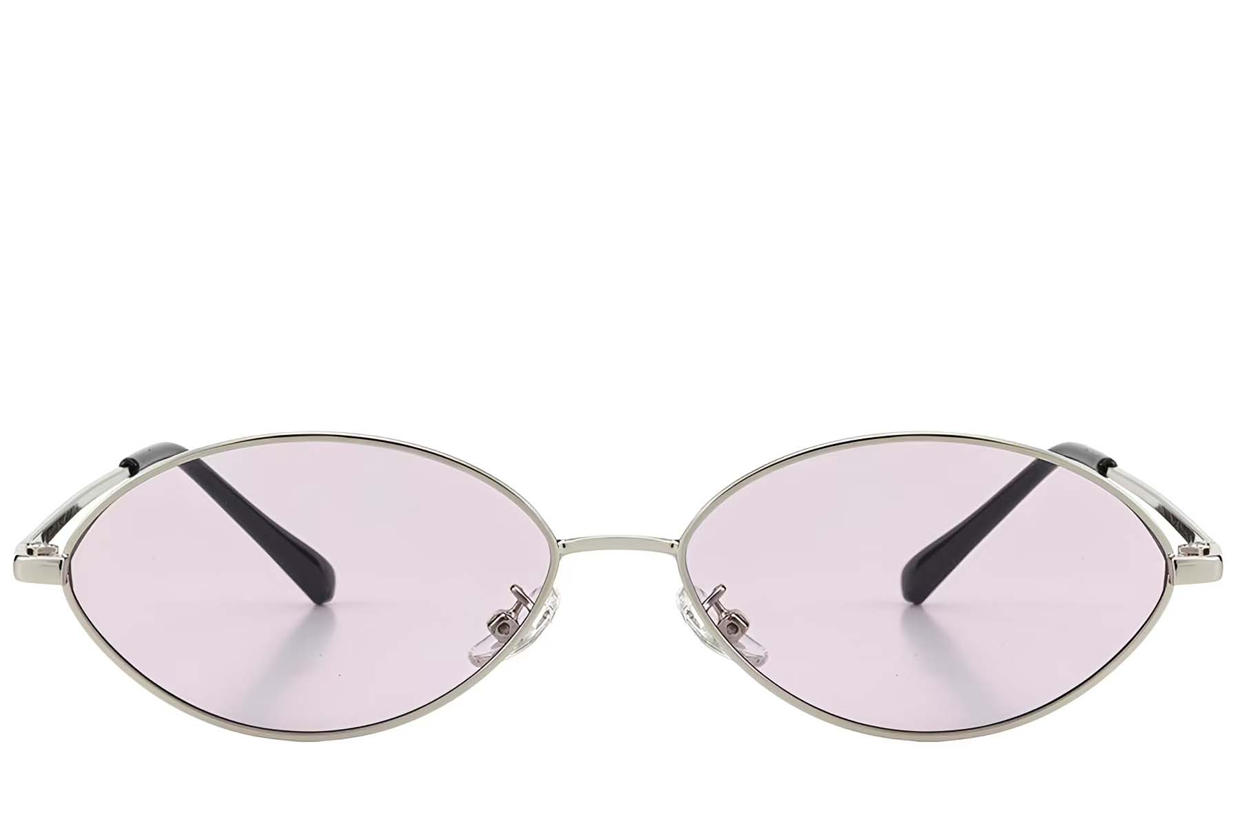 BS423-0402_Silver_Oval_Metal_Sunglasses_front