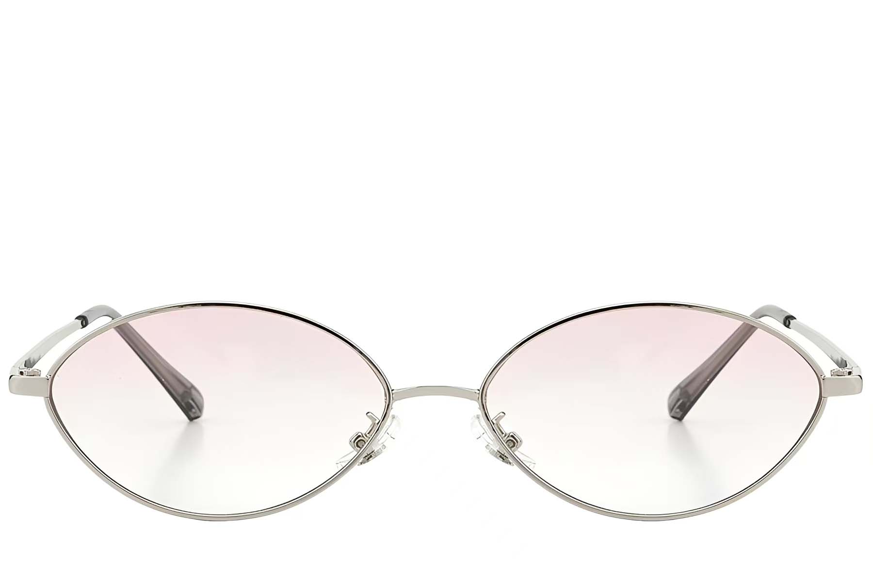 BS423-0403_Silver_Oval_Metal_Sunglasses_front