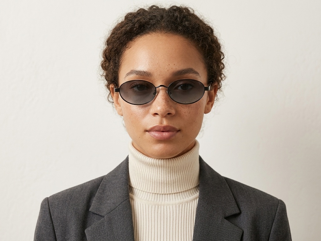 BS423-0420_Black_Oval_Metal_Sunglasses-tryon_female