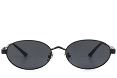 BS423-0420_Black_Oval_Metal_Sunglasses_front