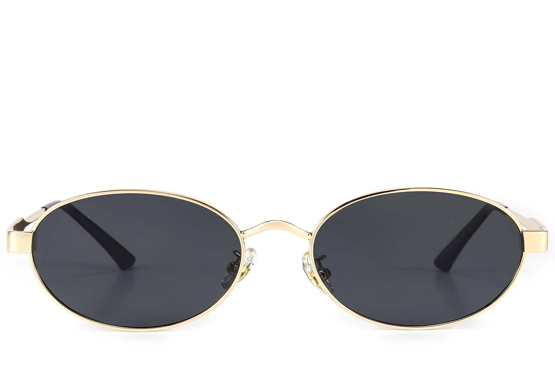 BS423-0422_Golden_Oval_Metal_Sunglasses_front