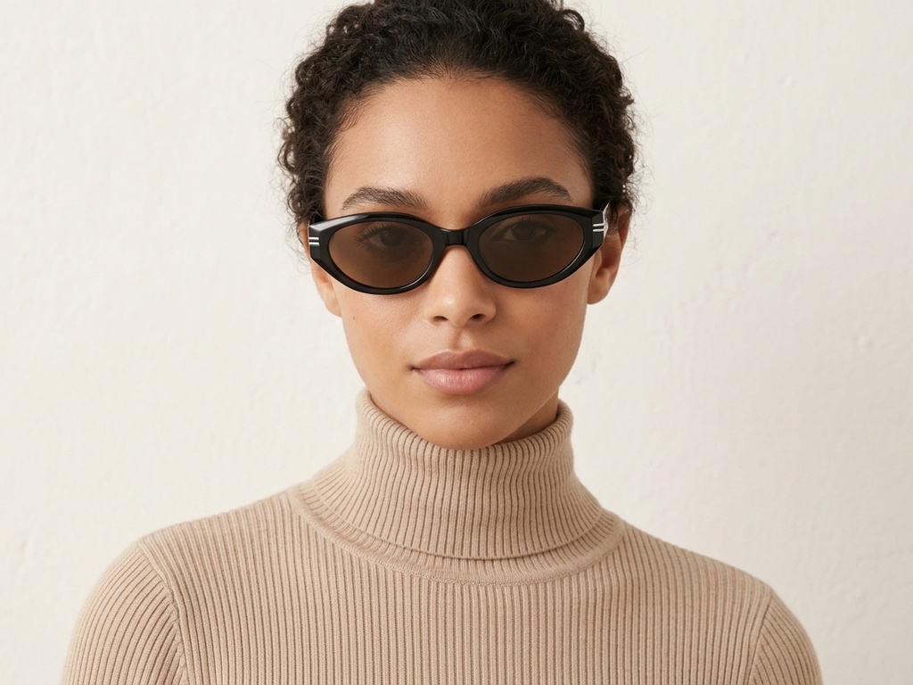 BS423-0429_Black_Oval_TR90_Sunglasses-tryon_female