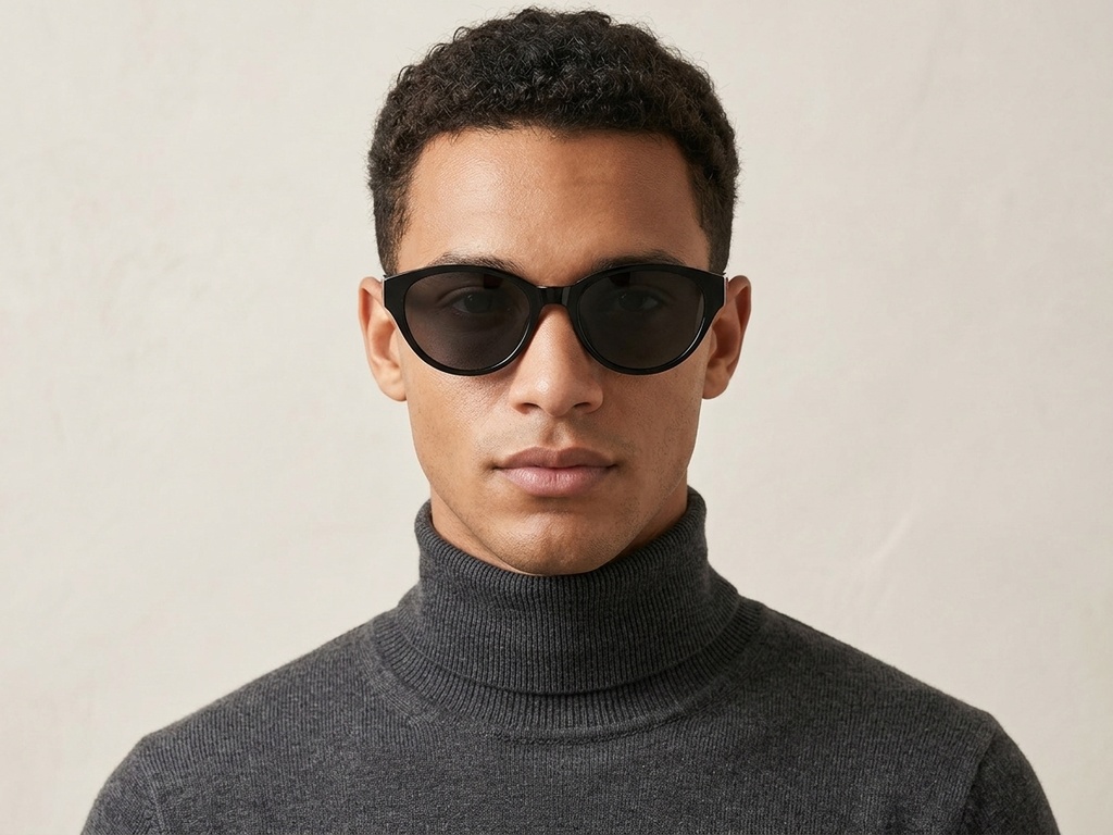 BS423-0432_Black_Oval_TR90_Sunglasses-tryon_male