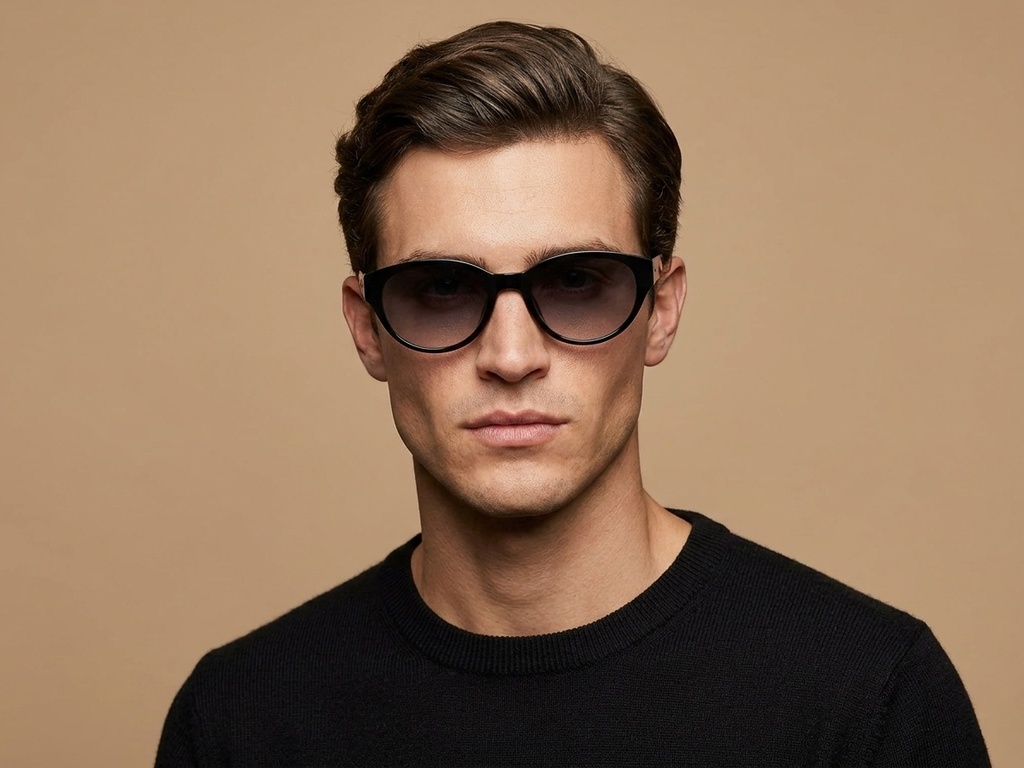 BS423-0433_Black_Oval_TR90_Sunglasses-tryon_male