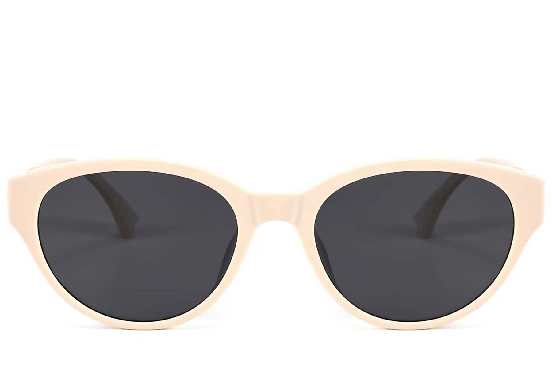 BS423-0435_Cream_Oval_TR90_Sunglasses_front