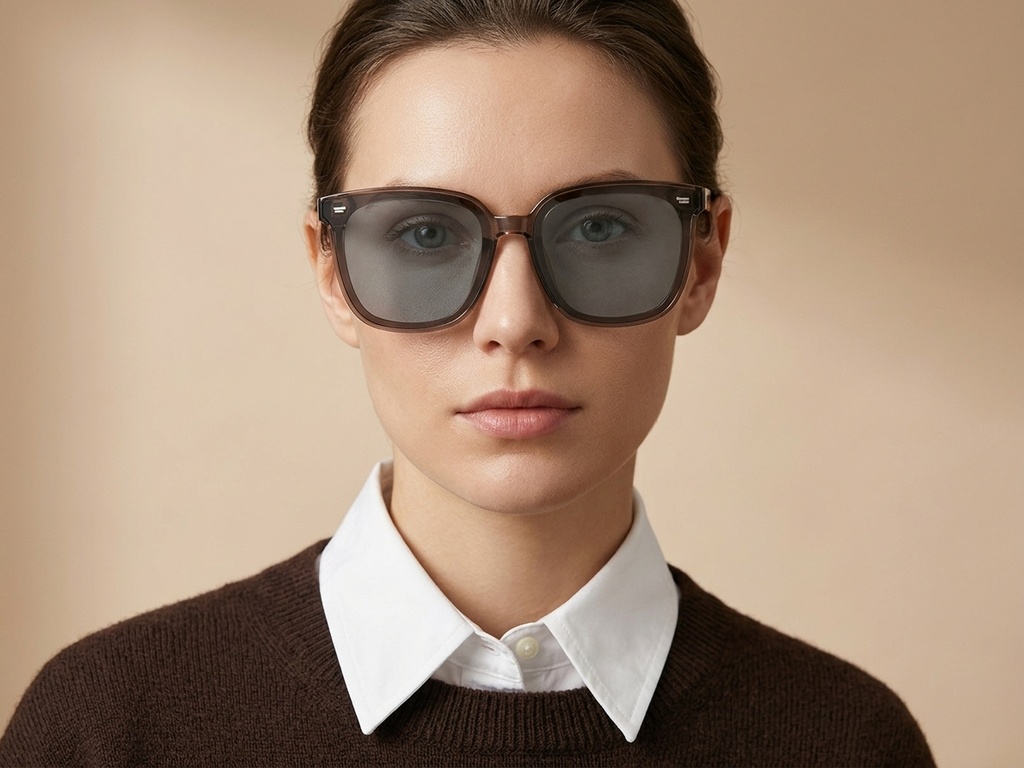 BS423-0452_Brown_Rectangular_TR90_Sunglasses-tryon_female