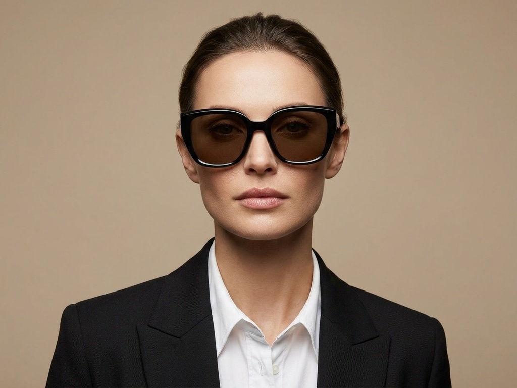 BS423-0454_Black_Oval_TR90_Sunglasses-tryon_female