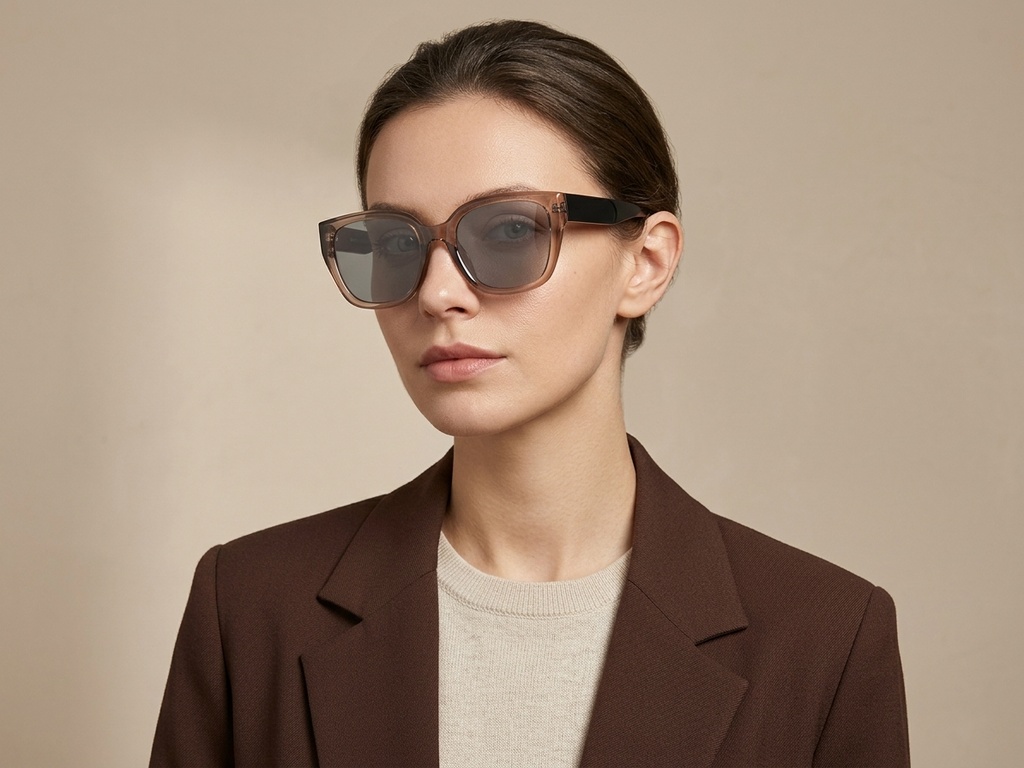 BS423-0455_Brown_Oval_TR90_Sunglasses-tryon_female