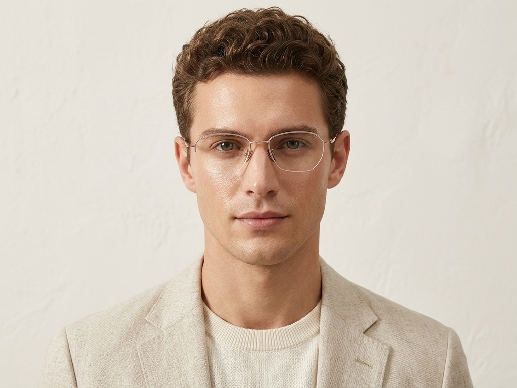 BS423-0462_Pink_Semi-rimless_Titanium_Glasses_corner-tryon_male