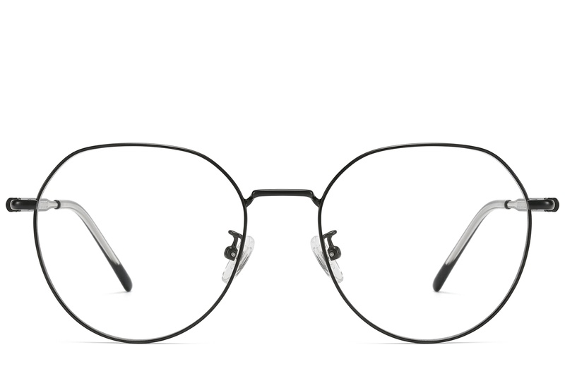 BS423-0496_Black_Geometric_Metal_Glasses_front