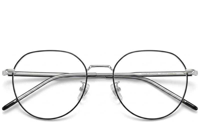BS423-0500_Black_Geometric_Metal_Glasses_front