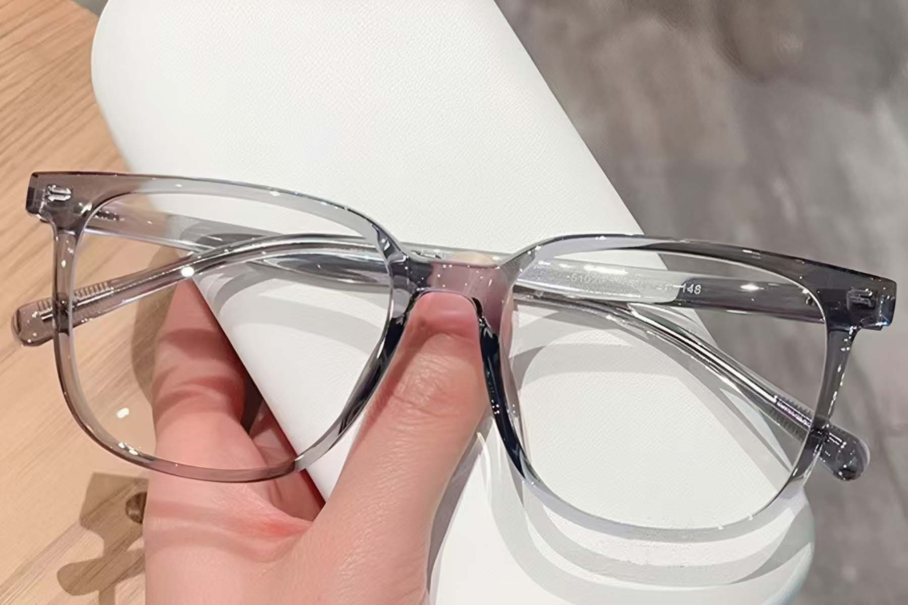 BS423-0504_Grey_Rectangular_TR90_Glasses_front