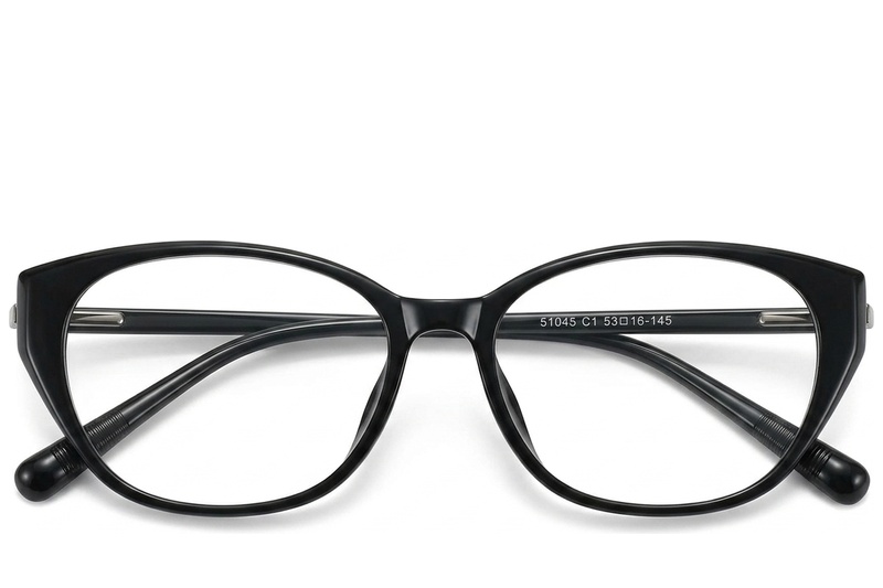 BS423-0519_Black_Oval_TR90_Glasses_front