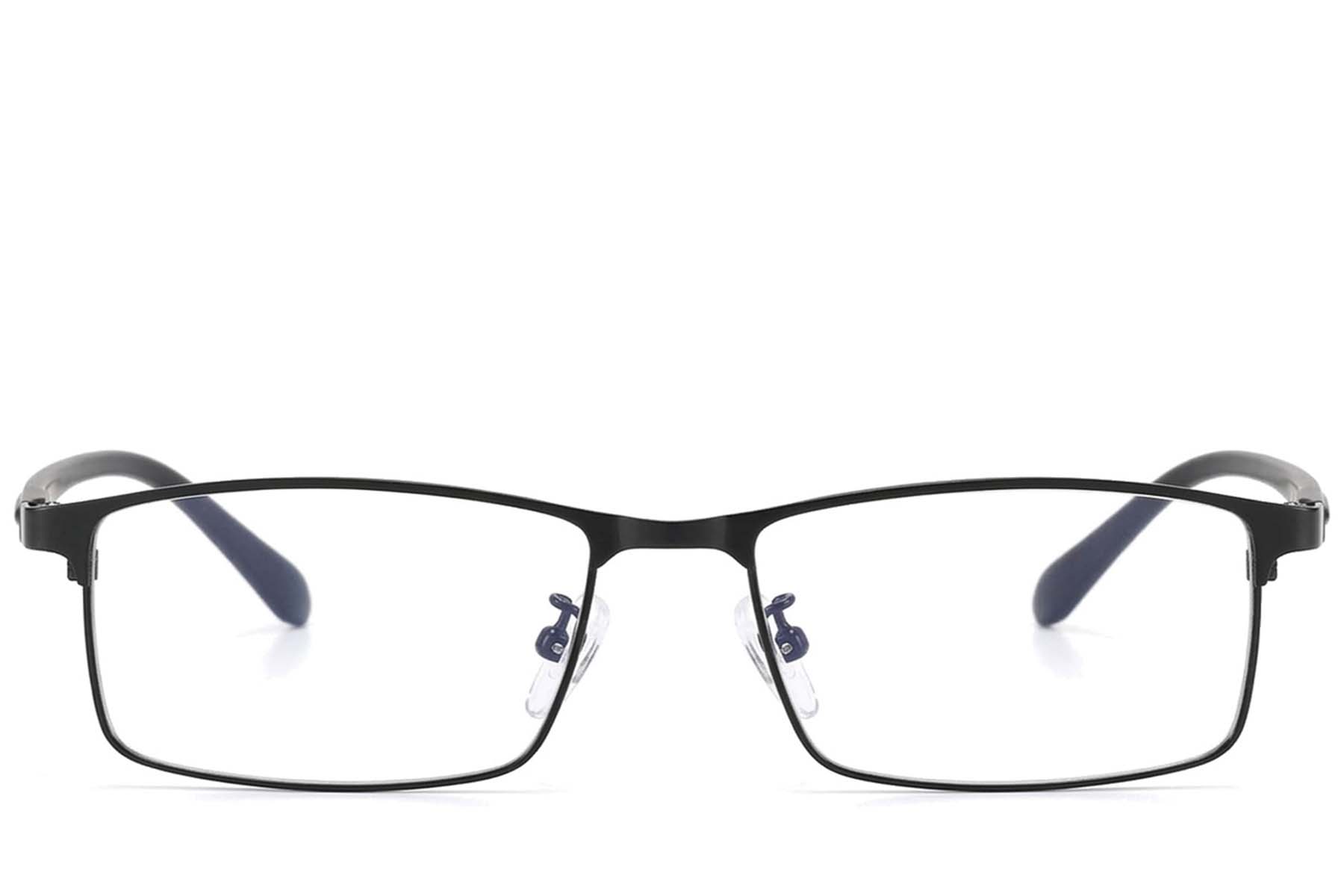 BS423-0557_Black_Rectangular_Metal_Glasses-front