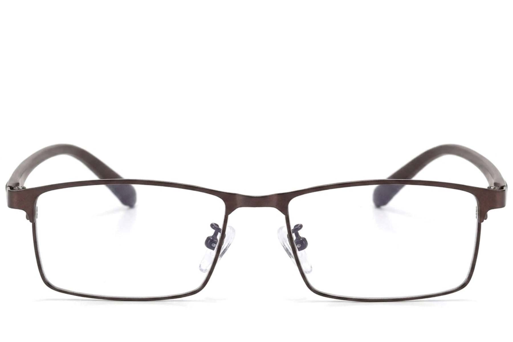 BS423-0560_Brown_Rectangular_Metal_Glasses-front