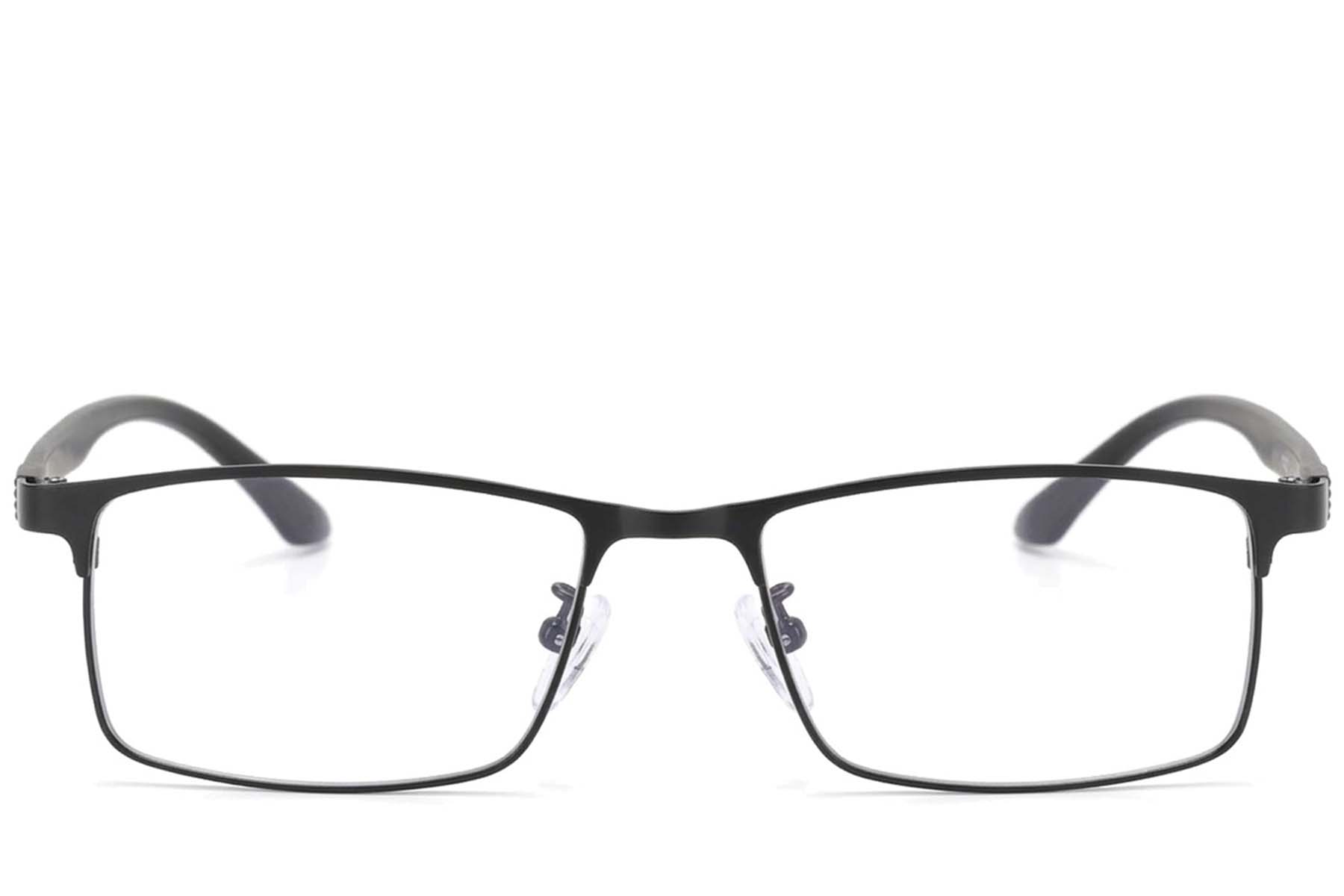 BS423-0561_Black_Rectangular_Metal_Glasses-front