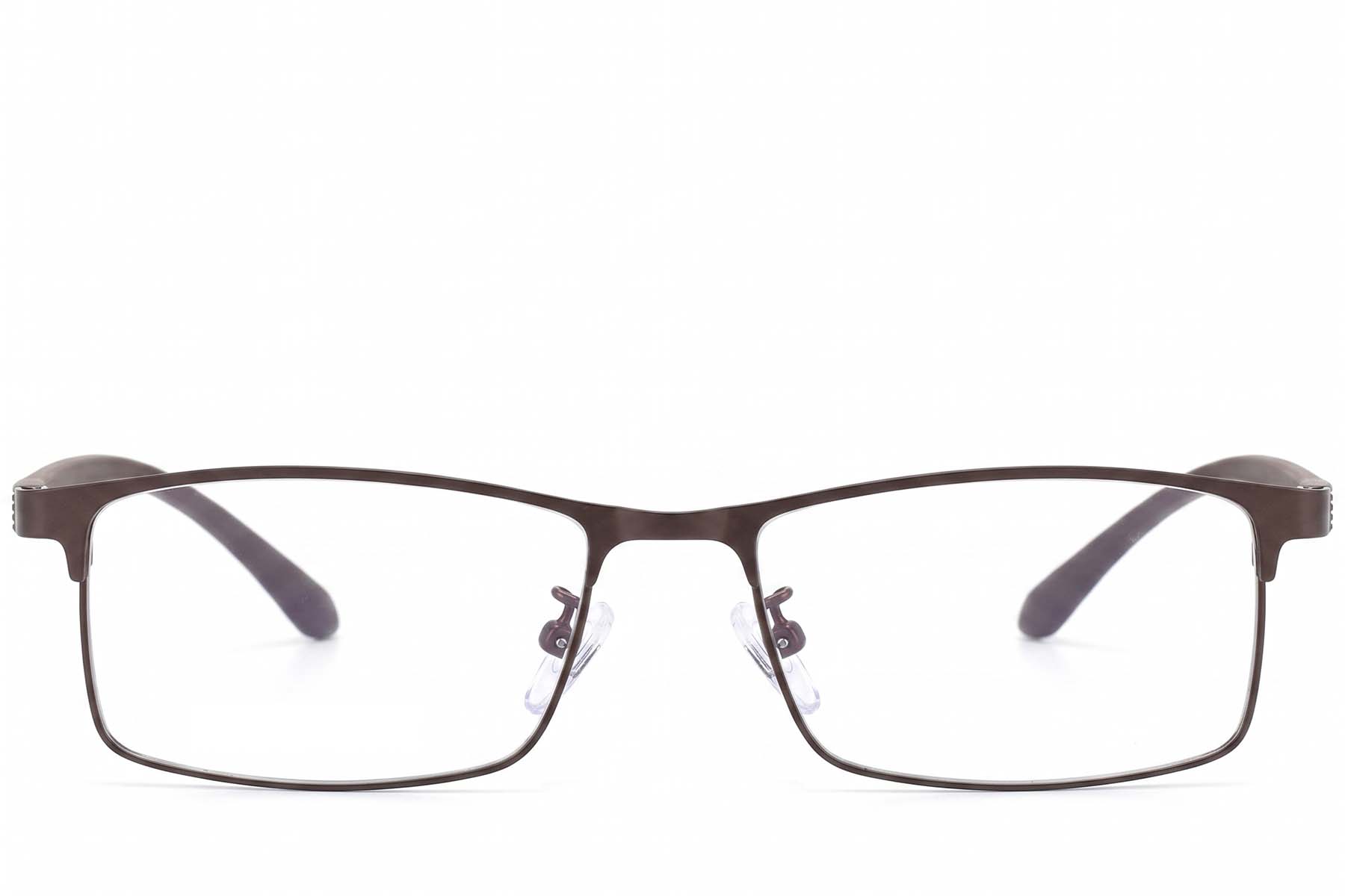 BS423-0564_Brown_Rectangular_Metal_Glasses-front