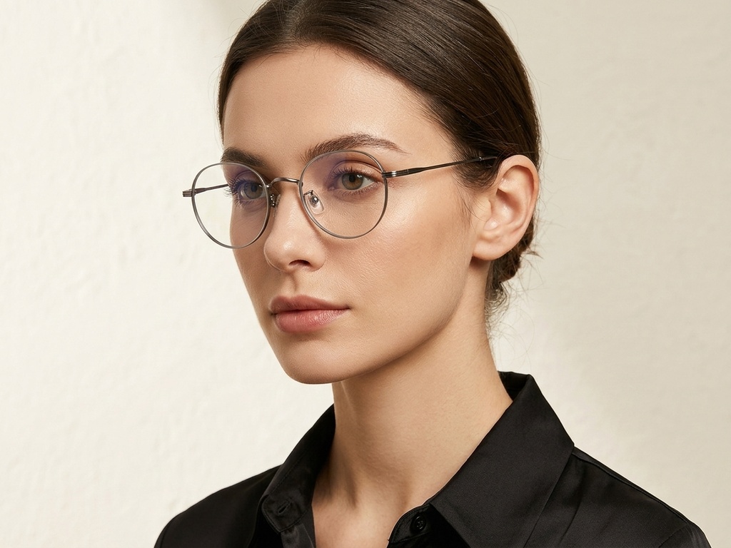 BS423-0574_Grey_Oval_Titanium_Glasses-tryon_female