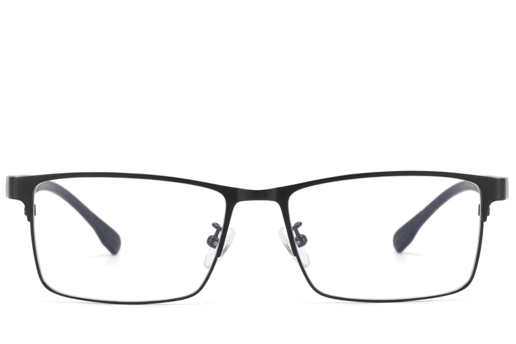 BS423-0575_Black_Rectangular_Metal_Glasses-front
