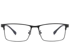 BS423-0575_Black_Rectangular_Metal_Glasses-front