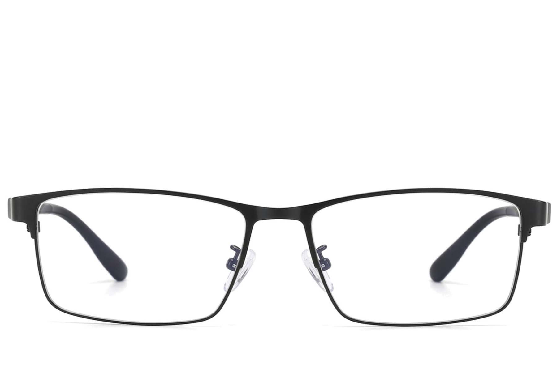 BS423-0584_Black_Rectangular_Metal_Glasses-front