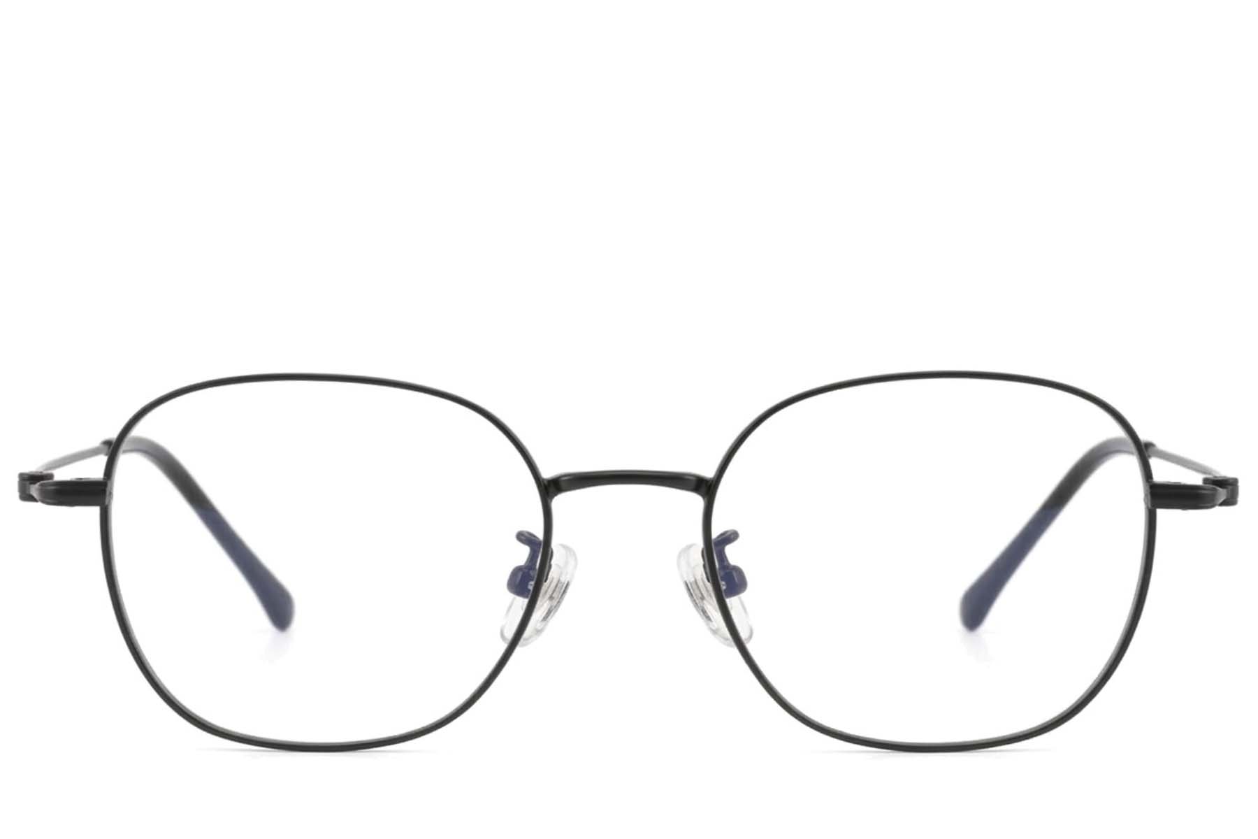BS423-0590_Black_Rectangular_Titanium_Glasses-front