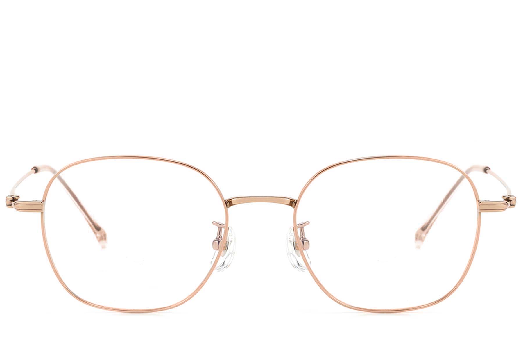 BS423-0591_Pink_Rectangular_Titanium_Glasses-front