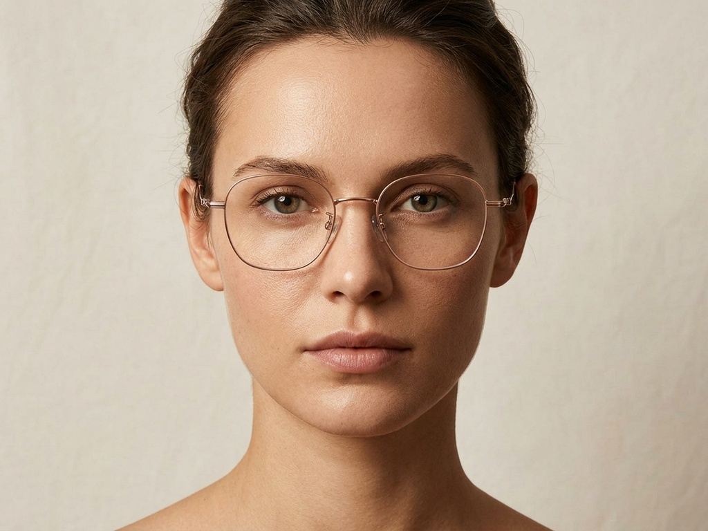 BS423-0591_Pink_Rectangular_Titanium_Glasses-tryon_female