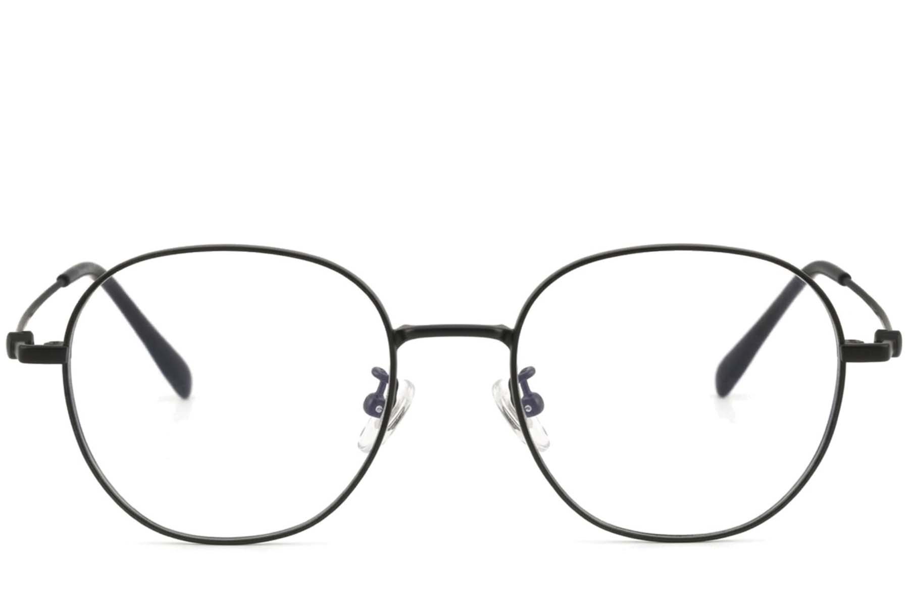 BS423-0605_Black_Oval_Titanium_Glasses-front