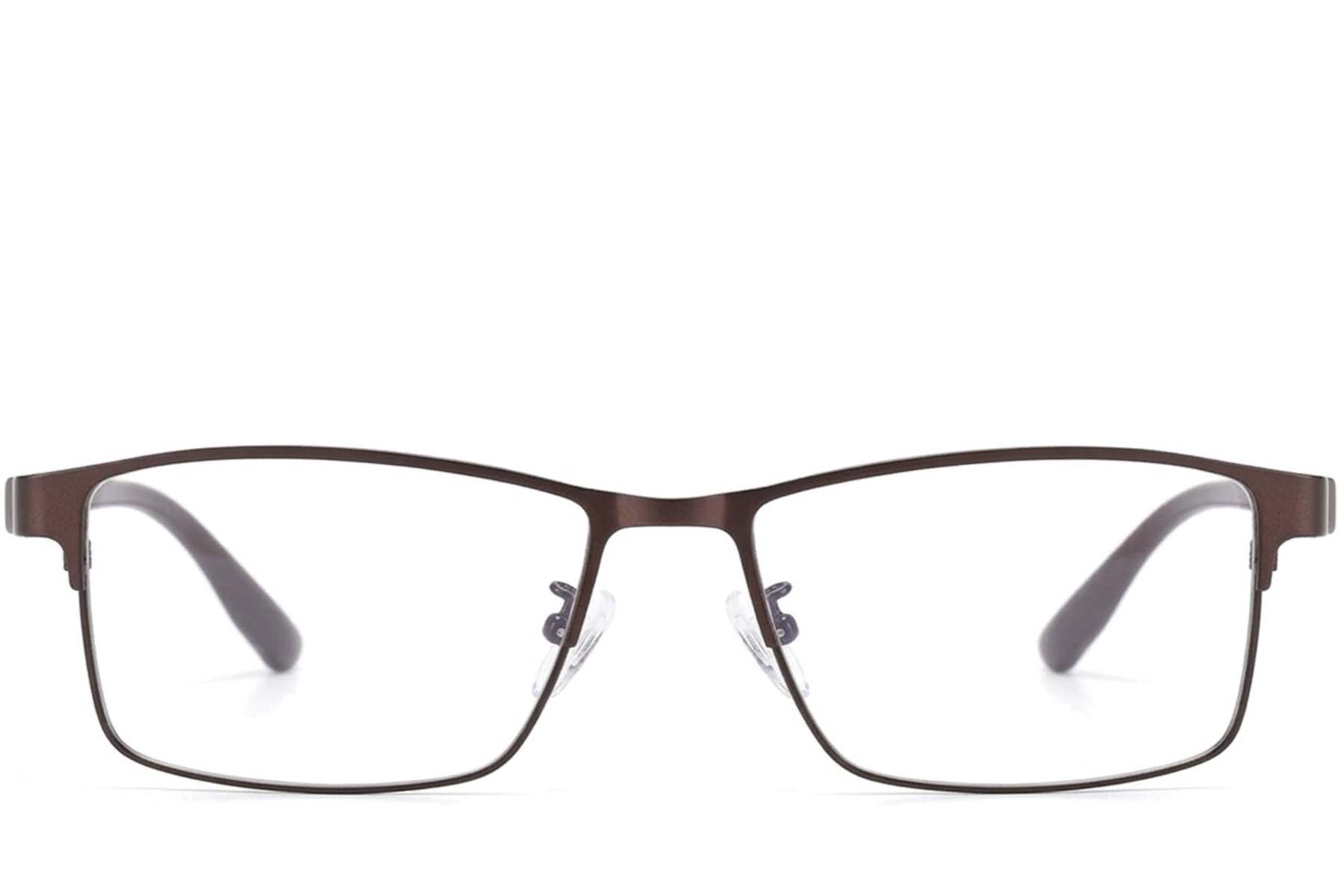 BS423-0620_Brown_Rectangular_Metal_Glasses-front