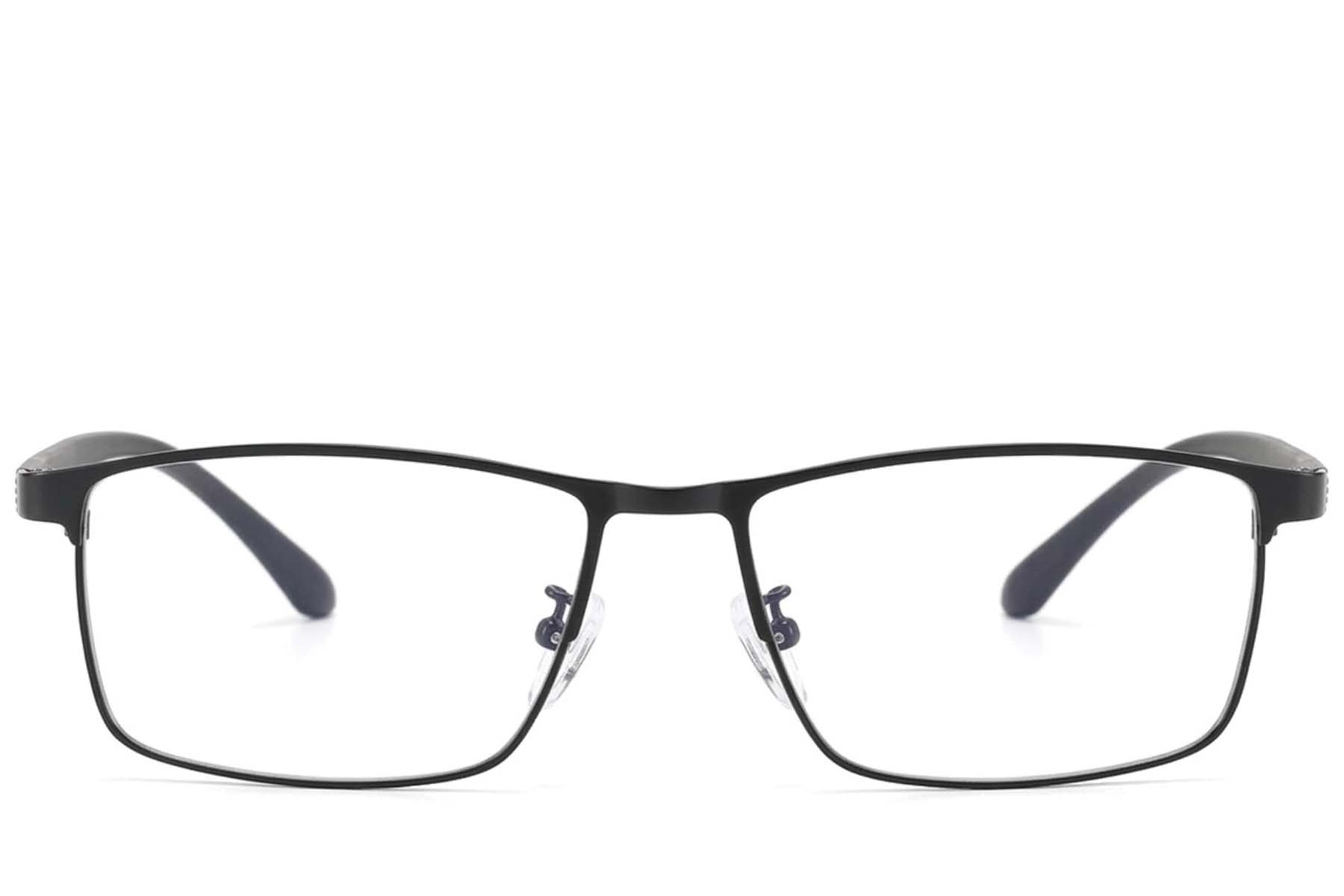 BS423-0621_Black_Rectangular_Metal_Glasses-front