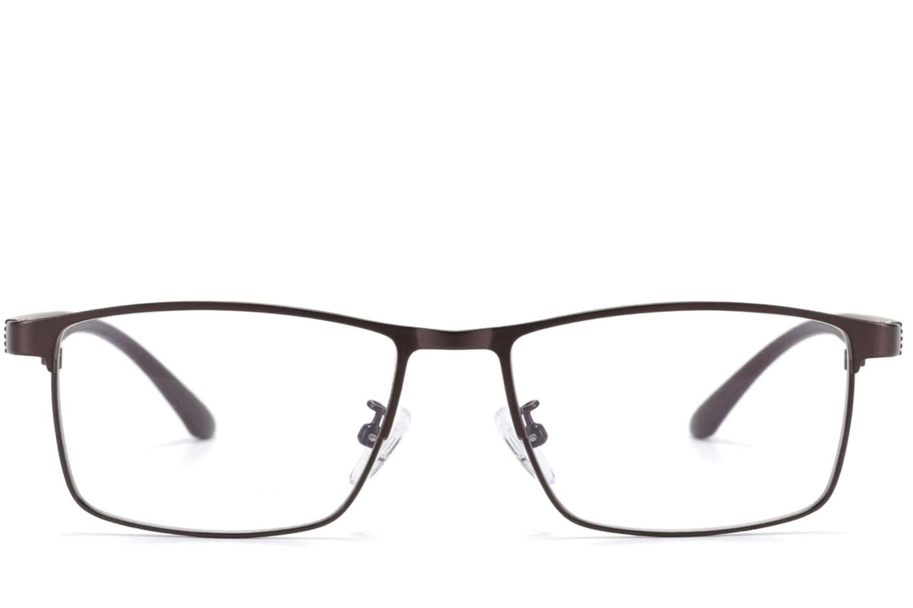 BS423-0624_Brown_Rectangular_Metal_Glasses-front