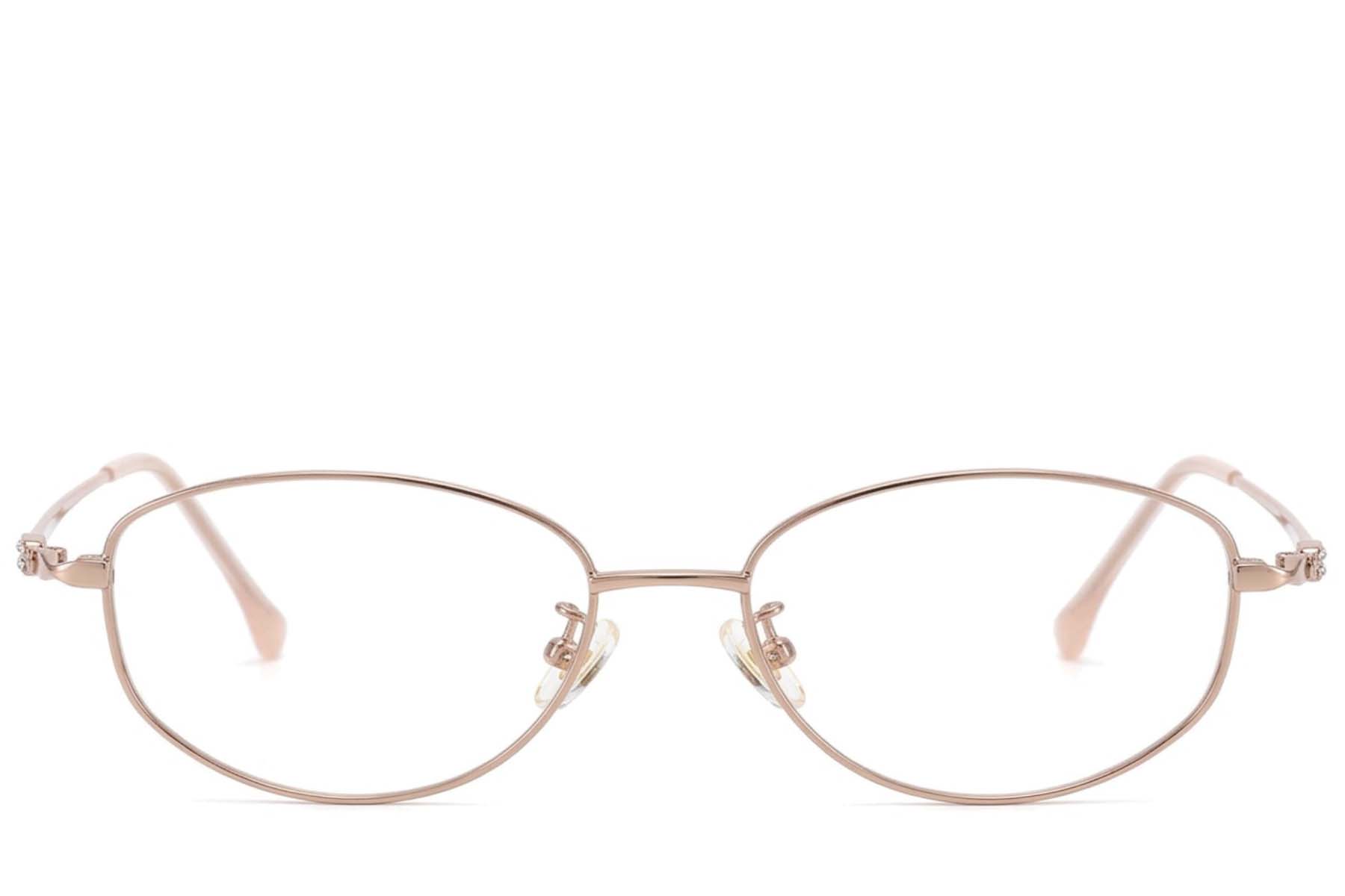 BS423-0632_Pink_Oval_Titanium_Glasses-front