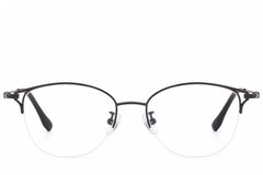 BS423-0636_Black_Semi-rimless_Titanium_Glasses-front